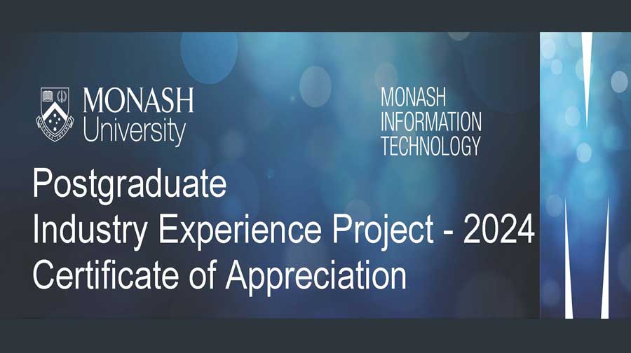 Kyte Consulting Recognized with Postgraduate Industry Experience Project - 2024 Certificate of Appreciation